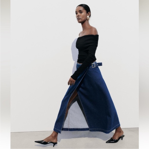 Zara Side Buckle Midi Skirt - Picture 4 of 6